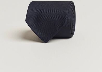 Drake's Handrolled Woven Silk 8 cm Tie Navy