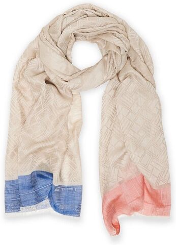 Etro Contrast Colour Scarf Beige