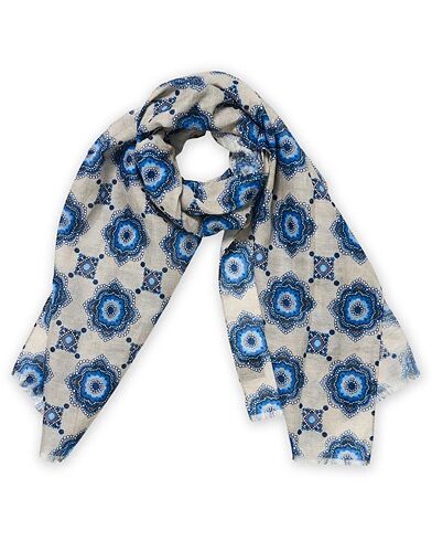 Amanda Christensen Cotton/Linen Printed Medallion Scarf Sand