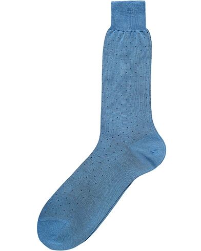 Bresciani Cotton Dot Short Socks Light Blue