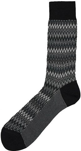 Missoni Zig-Zag Crochet Knit Socks Black/White