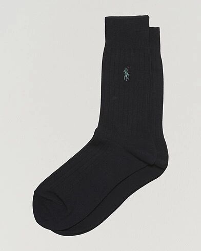 Ralph Lauren 2-Pack Egyptian Cotton Socks Black