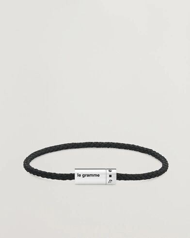 LE GRAMME Nato Cable Bracelet Black/Sterling Silver 5g