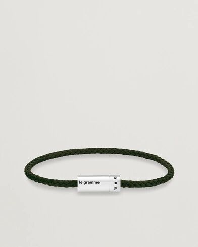 LE GRAMME Nato Cable Bracelet Khaki/Sterling Silver 5g