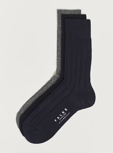 Falke 3-Pack Lhasa Cashmere Socks Black/Dark Navy/Light Grey