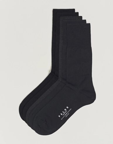 Falke 5-Pack Airport Socks Black/Dark Navy/Anthracite Melange