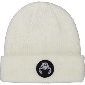 CRAB GRAB CIRCLE PATCH BEANIE WHITE One Size