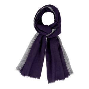 LES POULETTES BIJOUX Echarpe 100% Laine Bleu Navy Bordure Lurex Argent