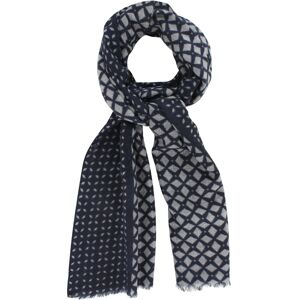 LES POULETTES BIJOUX Echarpe 100% Laine Bleu Navy Losanges Gris