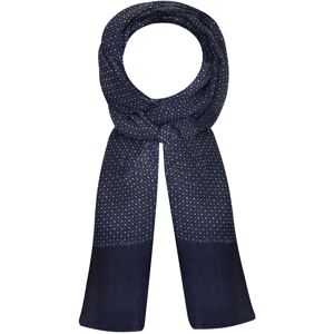 LES POULETTES BIJOUX Echarpe 100% Laine Bleu Navy Petits Carres Gris