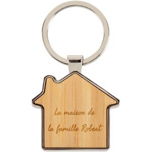 Ocadeau Porte clé maison bois et métal