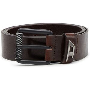 Diesel - Ceinture en cuir brillant avec boucle à logo - Ceintures - Homme - Marron 90 - Publicité