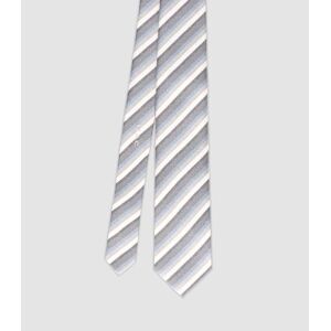 Cravate en soie à rayures grise TU - Izac - Publicité