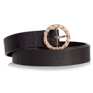 Ceinture Femme Texturée Noir 80cm