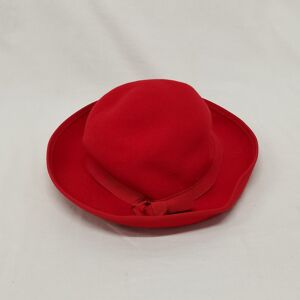 Chapeau melon - chic - femme - rouge - avec nœud - made in france  Rouge - Publicité