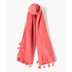 GEMO Foulard uni avec finitions pompons femme - GEMO rose standard