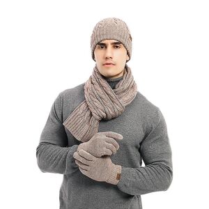 Tricotés Hiver Bonnet écharpe, Chapeau Chaud Bonnet Homme Tricot Tour de Cou  avec ensemble bonnet echarpe homme tricoté Chaud Cache-Cou pour Homme 