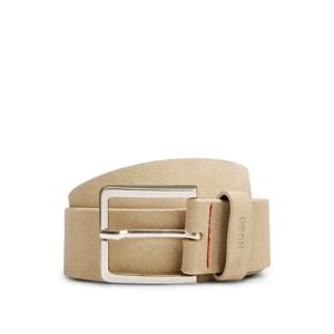 HUGO Ceinture en cuir suédé avec boucle argentée Beige clair 80,90 - Publicité