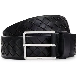 Boss Ceinture en cuir tressé avec boucle logo en métal poli Noir 95,100,105,110,115,80,85,90 - Publicité