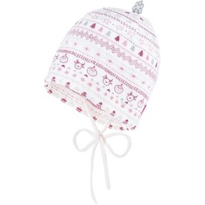 maximo Girl s Bonnet Nicky Nicky en peluche laine blanc bordeaux