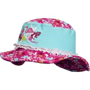 Playshoes Chapeau d'ete anti-UV enfant bleu flamant rose