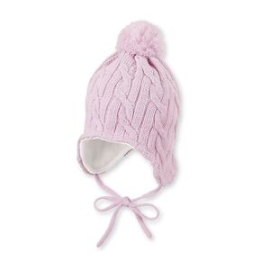 Sterntaler Bonnet enfant tricote lacet pompon rose