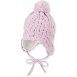 Sterntaler Bonnet enfant tricote lacet pompon rose