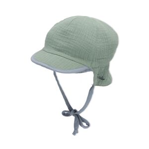 Sterntaler Bonnet enfant visiere reversible lacet protege-nuque, bleu clair