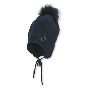 Sterntaler Bonnet a pompon C?ur en strass marine