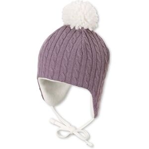 Sterntaler Bonnet Inka motif torsade violet