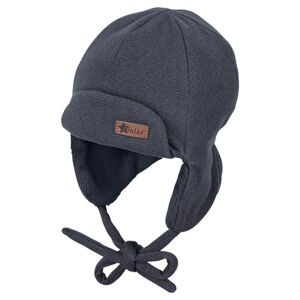 Sterntaler Casquette aviateur rayée bleu chiné