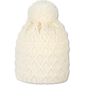 Sterntaler Bonnet tricote a pompon losange ecru