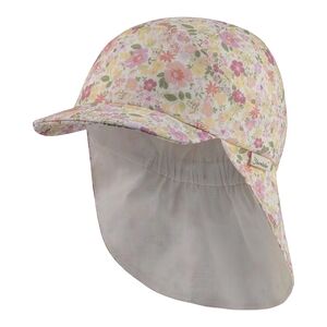 Sterntaler Casquette avec protection de nuque fleurie écru 49 cm