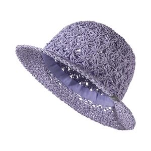 Sterntaler Chapeau de paille aspect crochet violet pale