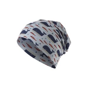 Sterntaler Bonnet enfant Slouch baleines bleu gris