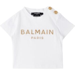 "Balmain Bébé   T-shirt blanc à logo scintillant" - 1M - Publicité