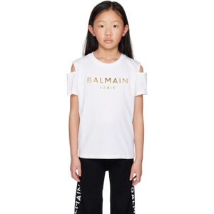 "Balmain Enfant   T-shirt blanc à découpes" - 12Y - Publicité