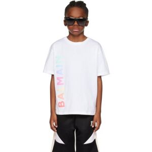 "Balmain Enfant   T-shirt blanc à logo contrecollé" - 4Y - Publicité