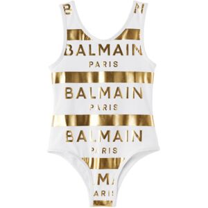 "Balmain Enfant   Maillot de bain une pièce blanc à rayures" - 14Y - Publicité