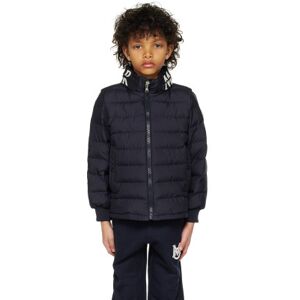 "Moncler Enfant Enfant   Blouson Akio bleu marine rembourré en duvet" - 6Y - Publicité