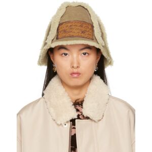 Acne Studios Chapeau bob beige à garnitures et doublure en peau retournée - S-M - Publicité