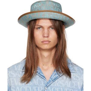 Versace Chapeau bob bleu à motif à logo - cm 60 - Publicité