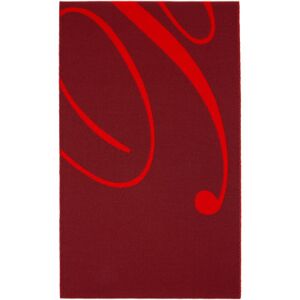 Burberry Écharpe bourgogne et rouge en laine et soie à logo - UNI - Publicité
