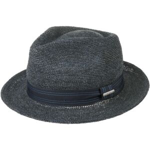 Stetson Chapeau de Raphia Crochet Fedora  , size M (56-57 cm), colour bleu fonc� - Publicité