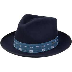 Stetson Chapeau en Laine Smithfield Fedora  , size M (56-57 cm), colour bleu fonc� - Publicité