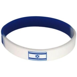 CRDWN Bracelet en silicone avec drapeau israélien « I Stand with Israël » pour homme et femme, bracelet souvenir en caoutchouc souple, Silicone, Sans pierre précieuse - Publicité