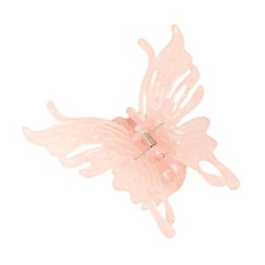 Yokawe Pince à cheveux en forme de papillon Transparent Antidérapant En plastique Tête arrière large Rose - Publicité