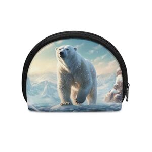BYCHECAR Porte-monnaie avec fermeture éclair, ours polaire, Taille unique, Pochette à monnaie, - Publicité