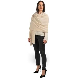 DALLE PIANE CASHMERE Ètole 100% cachemire Made in Italy Femme, Couleur: Beige, Taille unique - Publicité