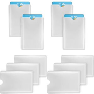 YUXIANLB Lot de 10 Pochettes De Protection Contre Le Vol D'identité pour Cartes De Crédit Cartes De Débit Nouvelles Protections De Cartes De Crédit Passeport Argenté Feuille D'aluminium Fine - Publicité